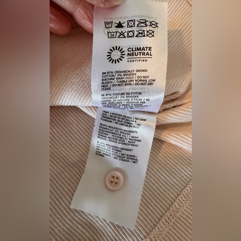 Reformation Raelynn Button Front Organic Cotton Knit Top in Sorbet (Size Small) - Picture 9 of 15